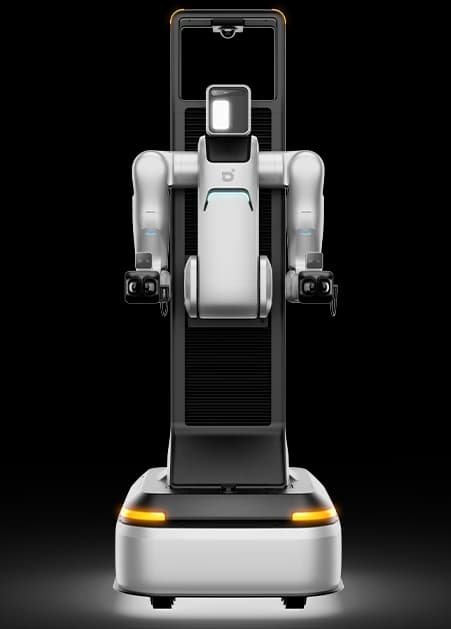AgiBot A2-W tekerlekli çift kollu robot, önden görünüm