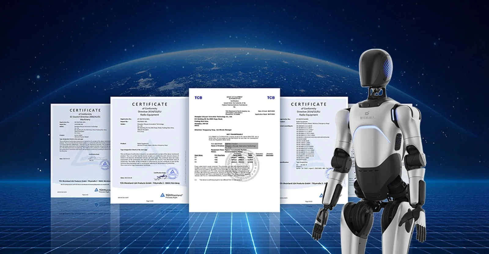 AgiBot A2 Ultra, Uluslararası Sertifika: CR, CE-MD, CE-RED, FCC